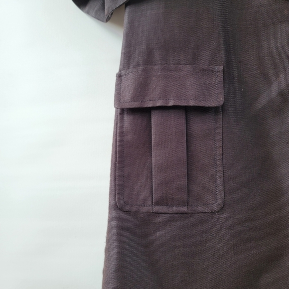 BCBGMaxAzria Black Topper Jacket Size Small Short Sleeve Mid Length Duster Coat - Picture 9 of 16